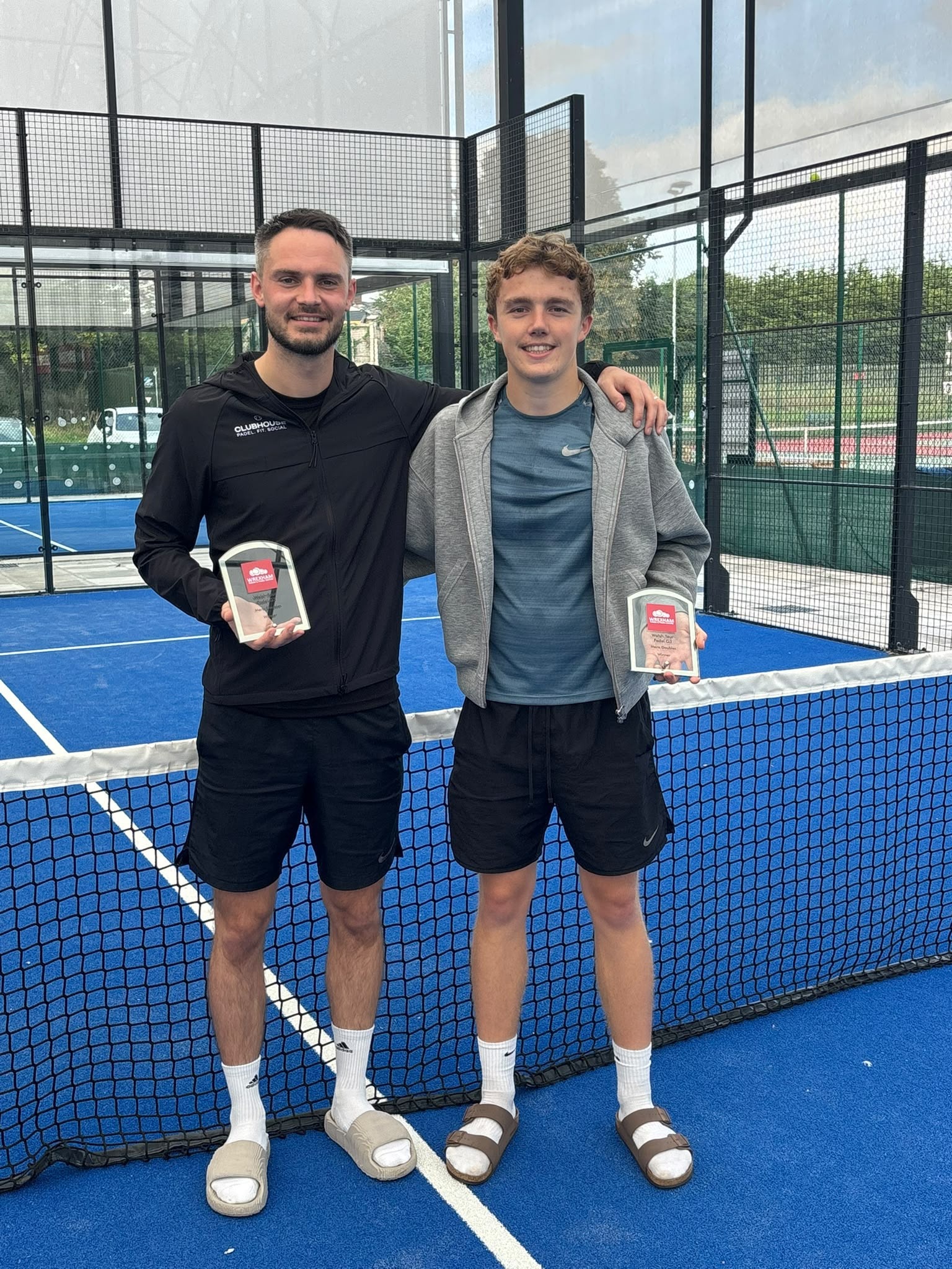 Marcus with a junior player after a padel tournament